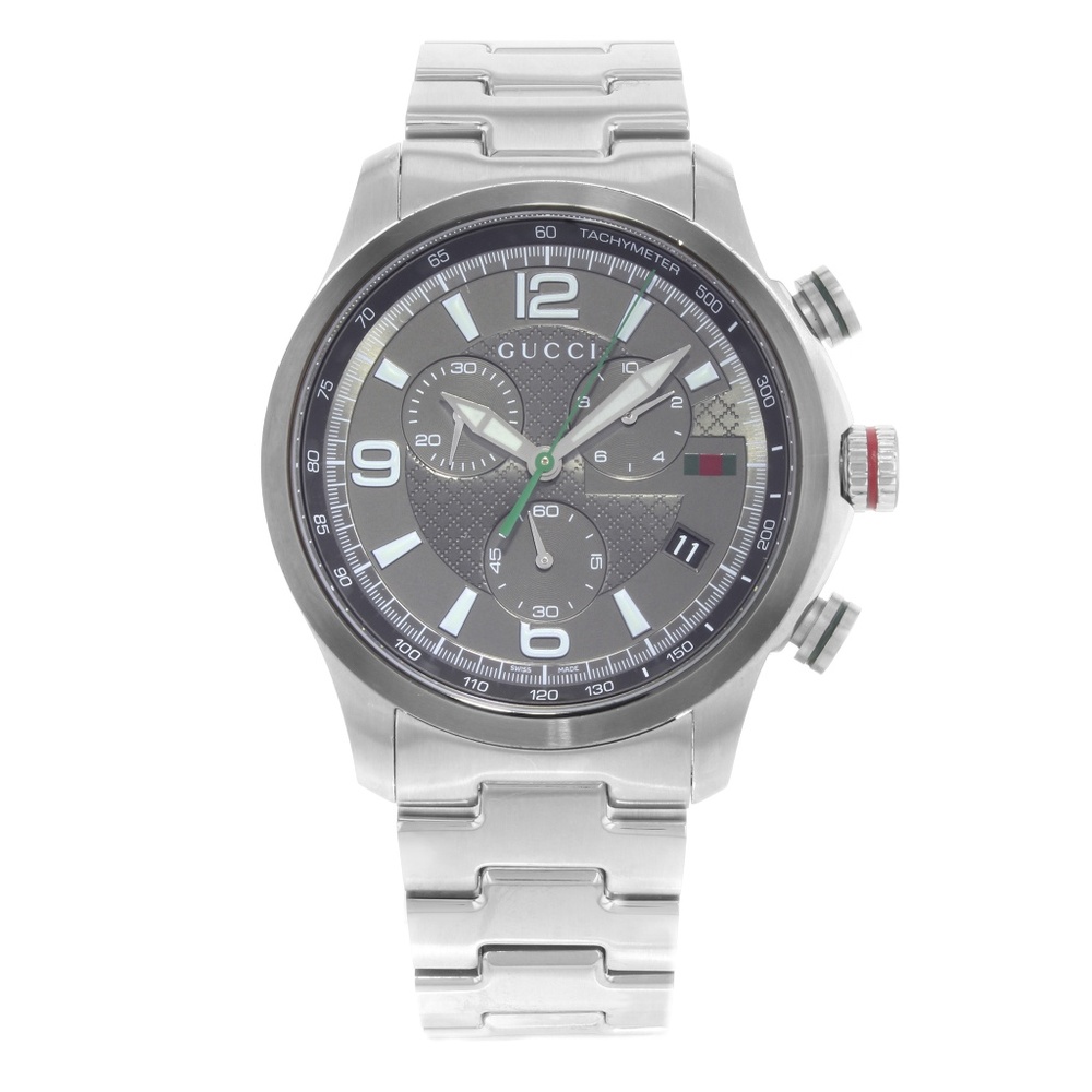G-Timeless Grey Dial Steel Quartz Mens Watch
